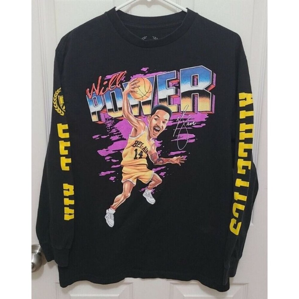Fresh Prince of Bel Air Long Sleeve TShirt Will Smith Basketball Will Power Sz M